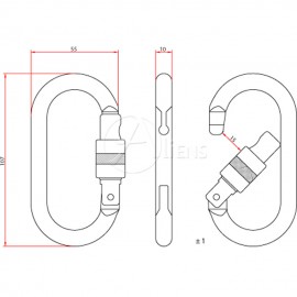 Stahlkarabiner Total Oval Screw