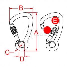 Stahlkarabiner Harness Eye